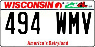 WI license plate 494WMV