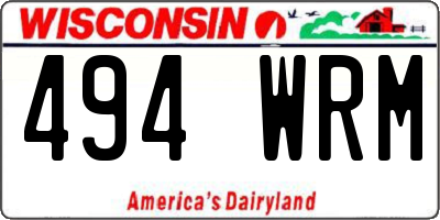 WI license plate 494WRM