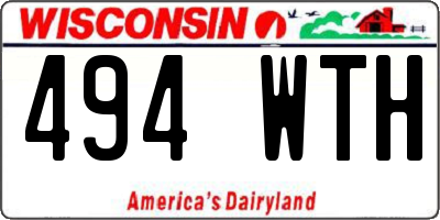 WI license plate 494WTH