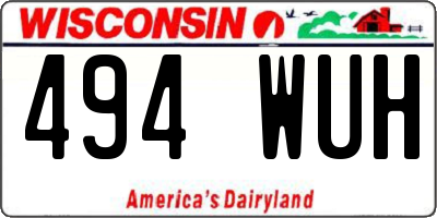 WI license plate 494WUH