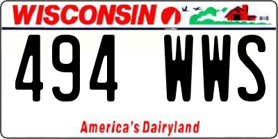 WI license plate 494WWS