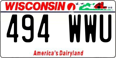 WI license plate 494WWU
