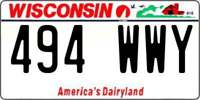 WI license plate 494WWY