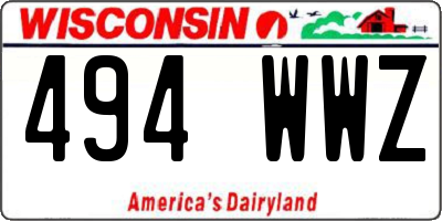 WI license plate 494WWZ