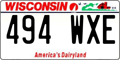 WI license plate 494WXE