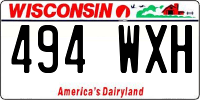 WI license plate 494WXH