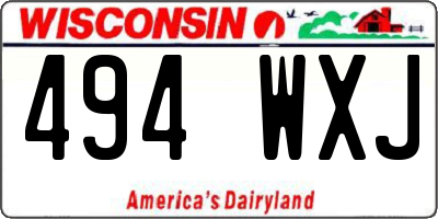WI license plate 494WXJ