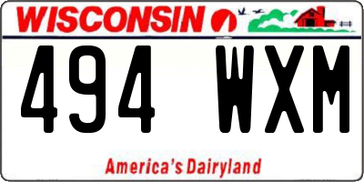 WI license plate 494WXM