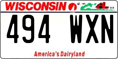 WI license plate 494WXN