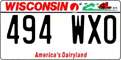 WI license plate 494WXO