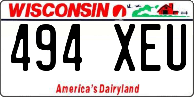 WI license plate 494XEU