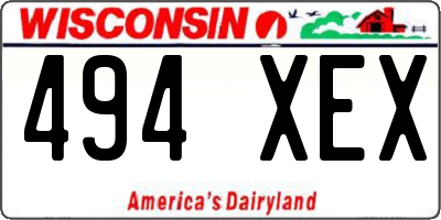 WI license plate 494XEX