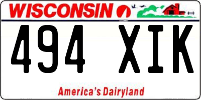 WI license plate 494XIK