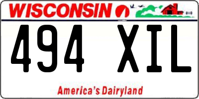 WI license plate 494XIL