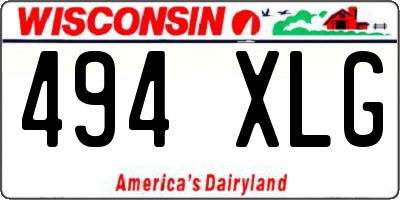 WI license plate 494XLG
