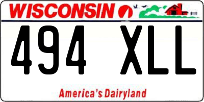 WI license plate 494XLL