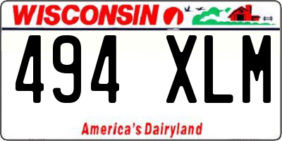 WI license plate 494XLM