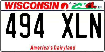 WI license plate 494XLN