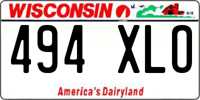 WI license plate 494XLO