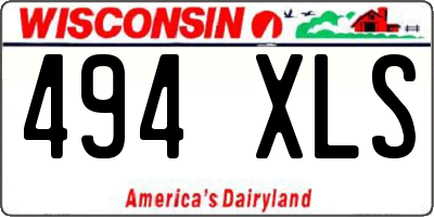 WI license plate 494XLS