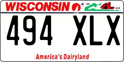 WI license plate 494XLX