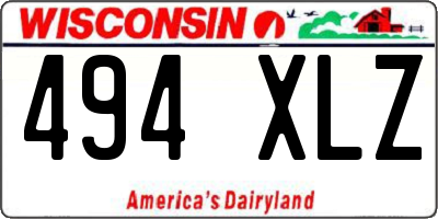 WI license plate 494XLZ