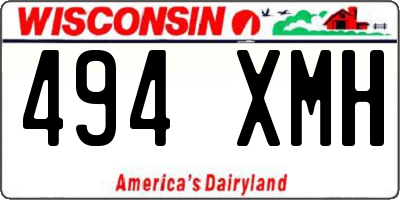 WI license plate 494XMH