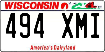 WI license plate 494XMI