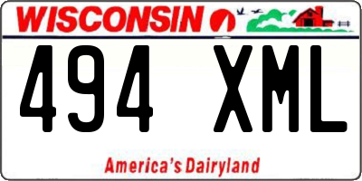 WI license plate 494XML