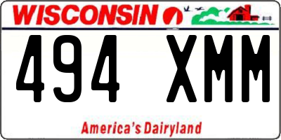WI license plate 494XMM
