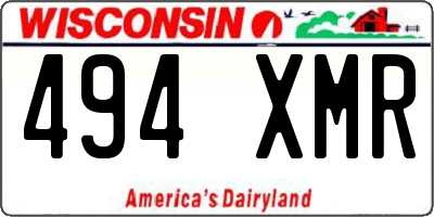 WI license plate 494XMR