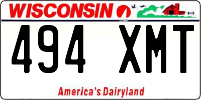 WI license plate 494XMT