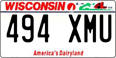 WI license plate 494XMU