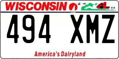 WI license plate 494XMZ