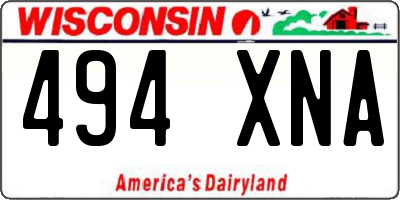 WI license plate 494XNA