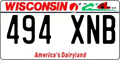WI license plate 494XNB