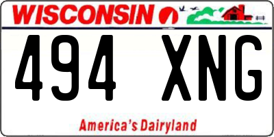 WI license plate 494XNG