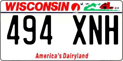 WI license plate 494XNH