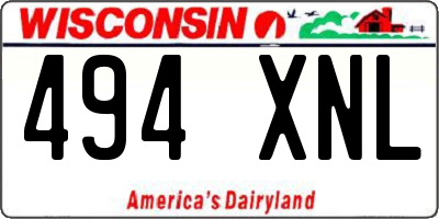 WI license plate 494XNL