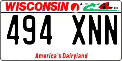 WI license plate 494XNN
