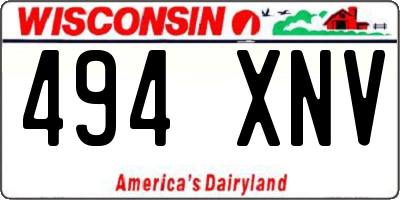 WI license plate 494XNV