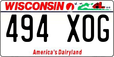 WI license plate 494XOG
