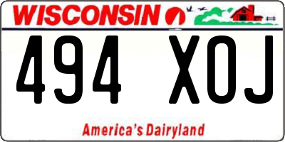 WI license plate 494XOJ