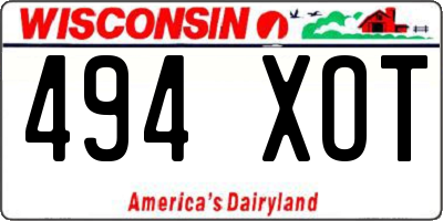 WI license plate 494XOT