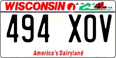 WI license plate 494XOV