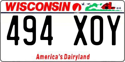 WI license plate 494XOY