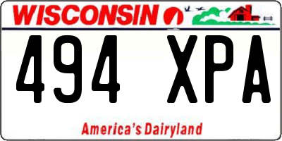 WI license plate 494XPA
