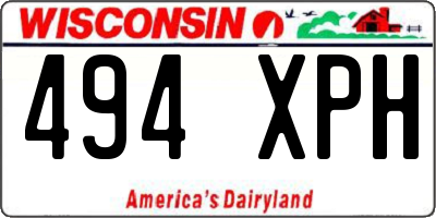 WI license plate 494XPH
