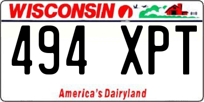 WI license plate 494XPT