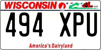 WI license plate 494XPU